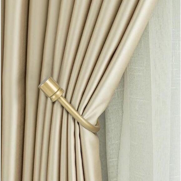 Gold Curtain Holdbacks, Tiebacks, Wall Mounted Curtain/Drape Hooks 2 Pack - Picture 3 of 6